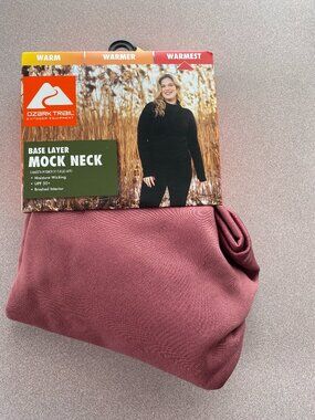 Ozark Trail Womens Wild Ginger Base Layer Long Sleeve Mock Neck Top Size L